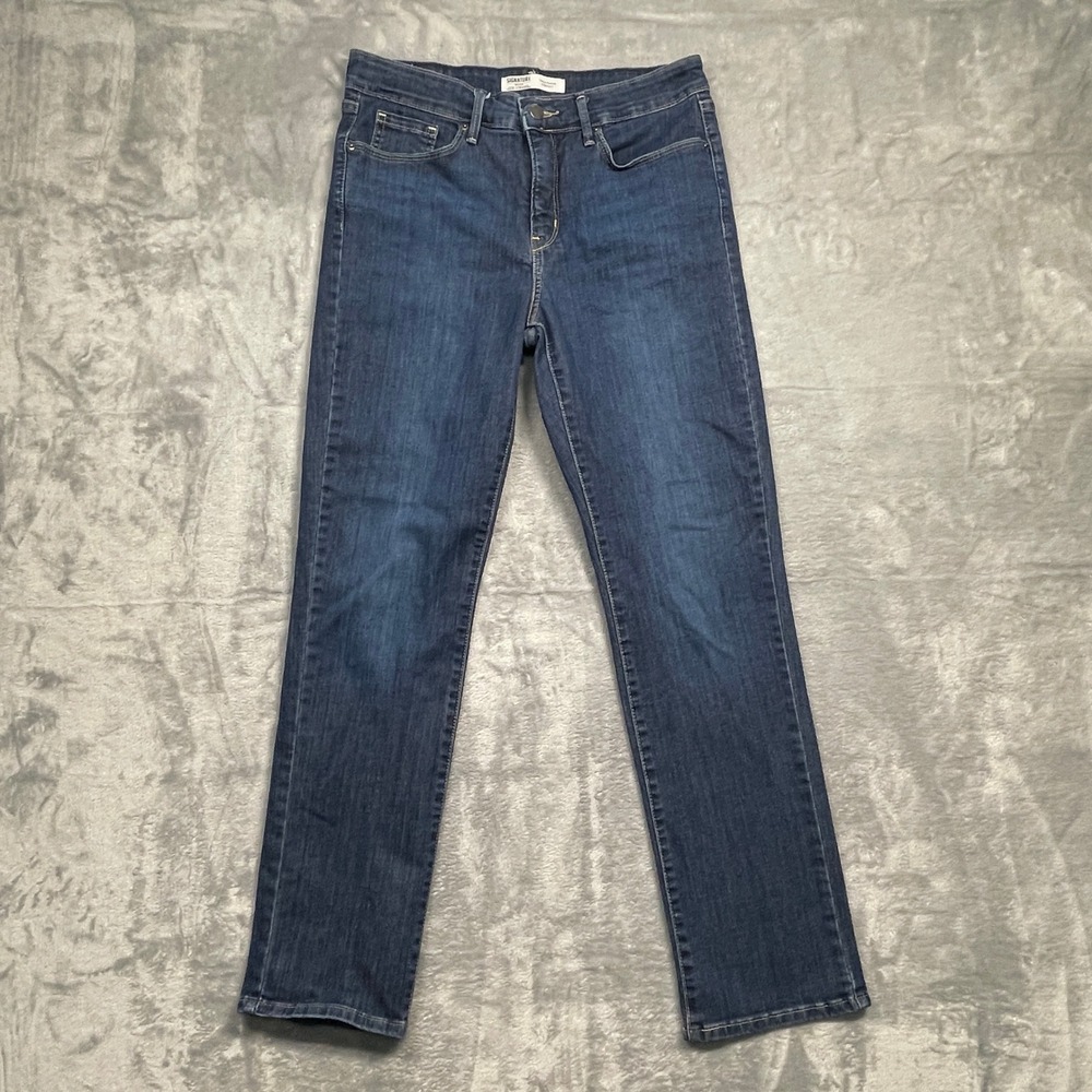 Signature by Levi Strauss Straight‎ Jeans Mens 29x28 Dark Blue Totally Shaping